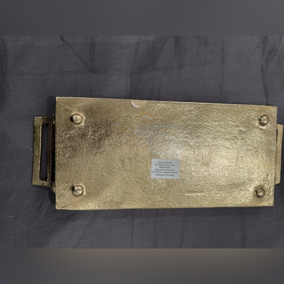 Gold Rectangular Metal Tray - Picture 2 of 2
